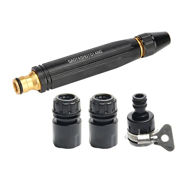 Garden Hose Nozzle High-Pressure Adjustable Spray Brass Connector