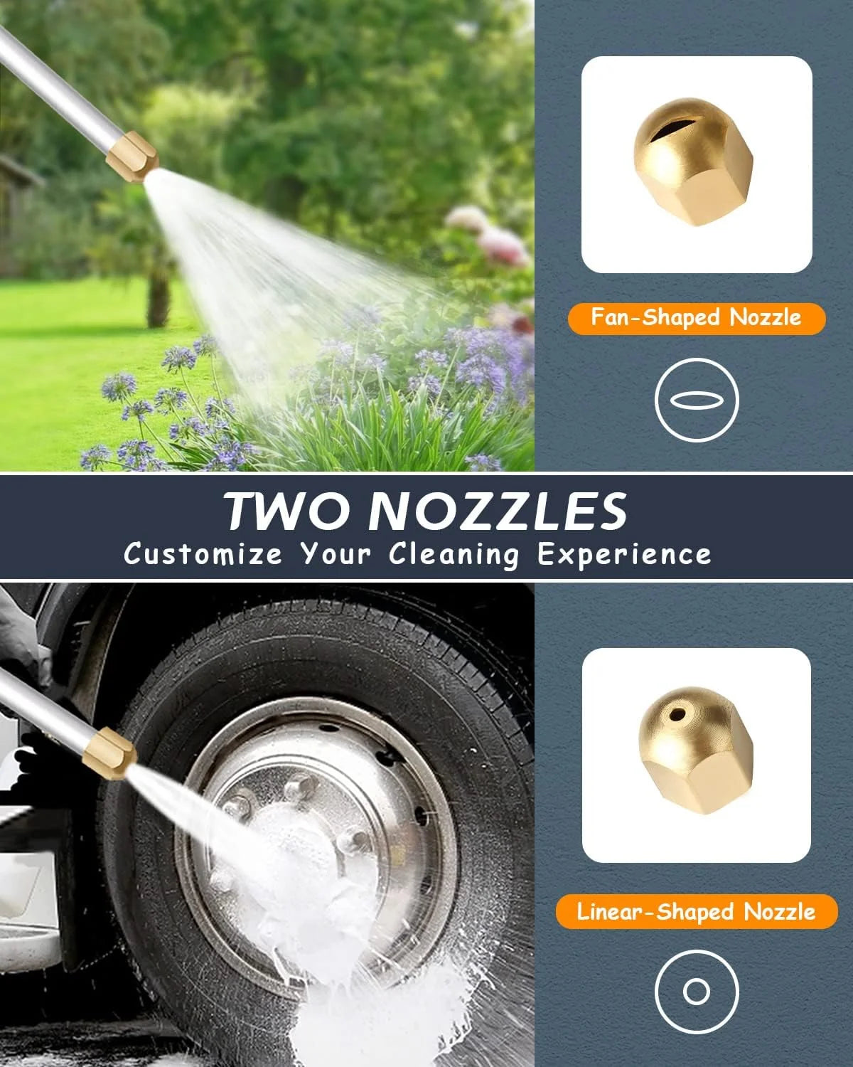 Garden Hose Nozzle High-Pressure Dual Brass Ball Valve