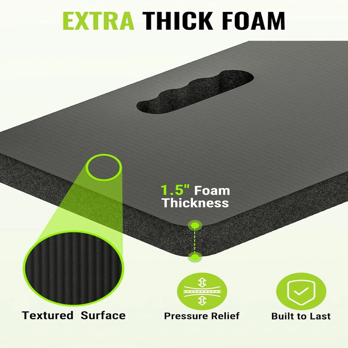 Garden Knee Pads Over 1 Inch Foam Hook-and-Loop Straps