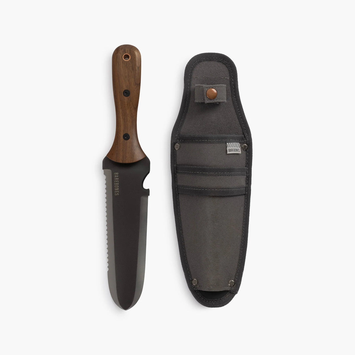 Garden Knife Hollow Stainless Steel Serrated Blade Walnut Handle