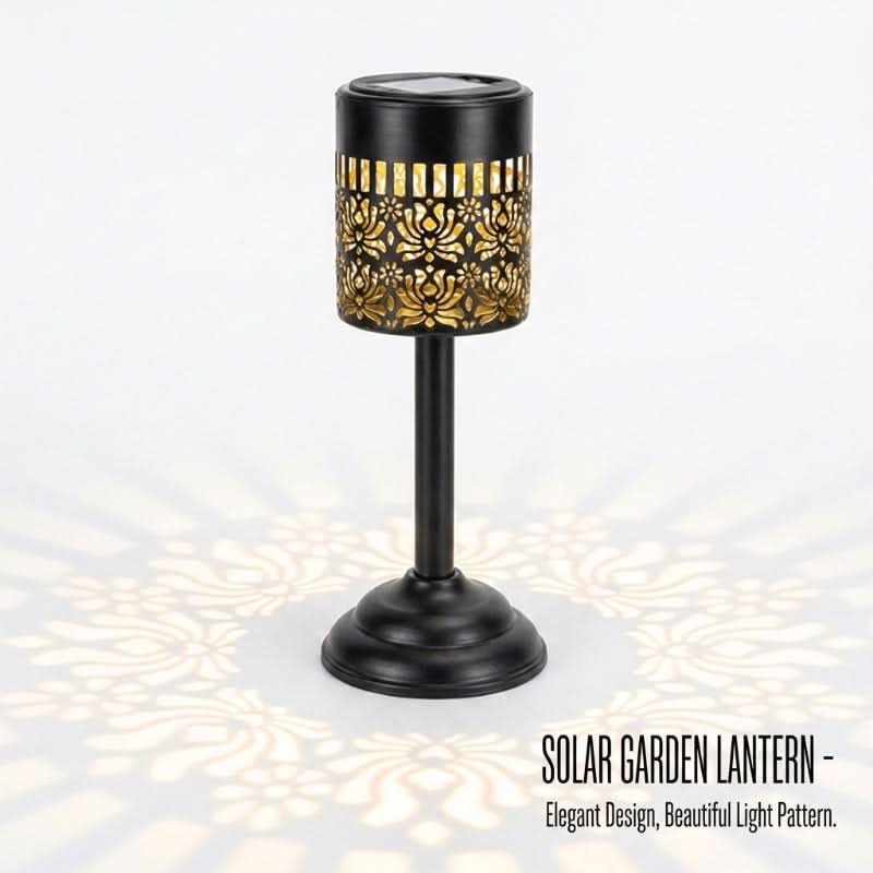Garden Lamp Solar-Powered Peony-Inspired Metal Weather-Resistant