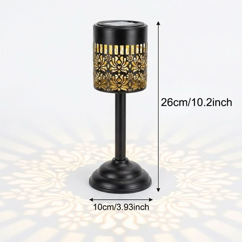 Garden Lamp Solar-Powered Peony-Inspired Metal Weather-Resistant