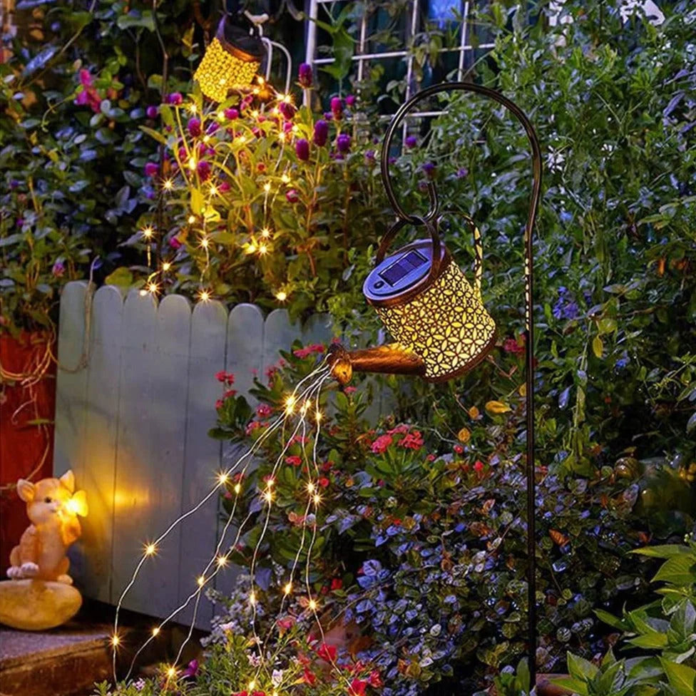 Garden Lantern Solar-Powered Water-Pouring Effect Weather-Resistant