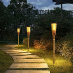 Garden Lights Solar-Powered Bamboo Flickering Flame