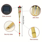 Garden Lights Solar-Powered Bamboo Flickering Flame