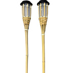 Garden Lights Solar-Powered Bamboo Flickering Flame