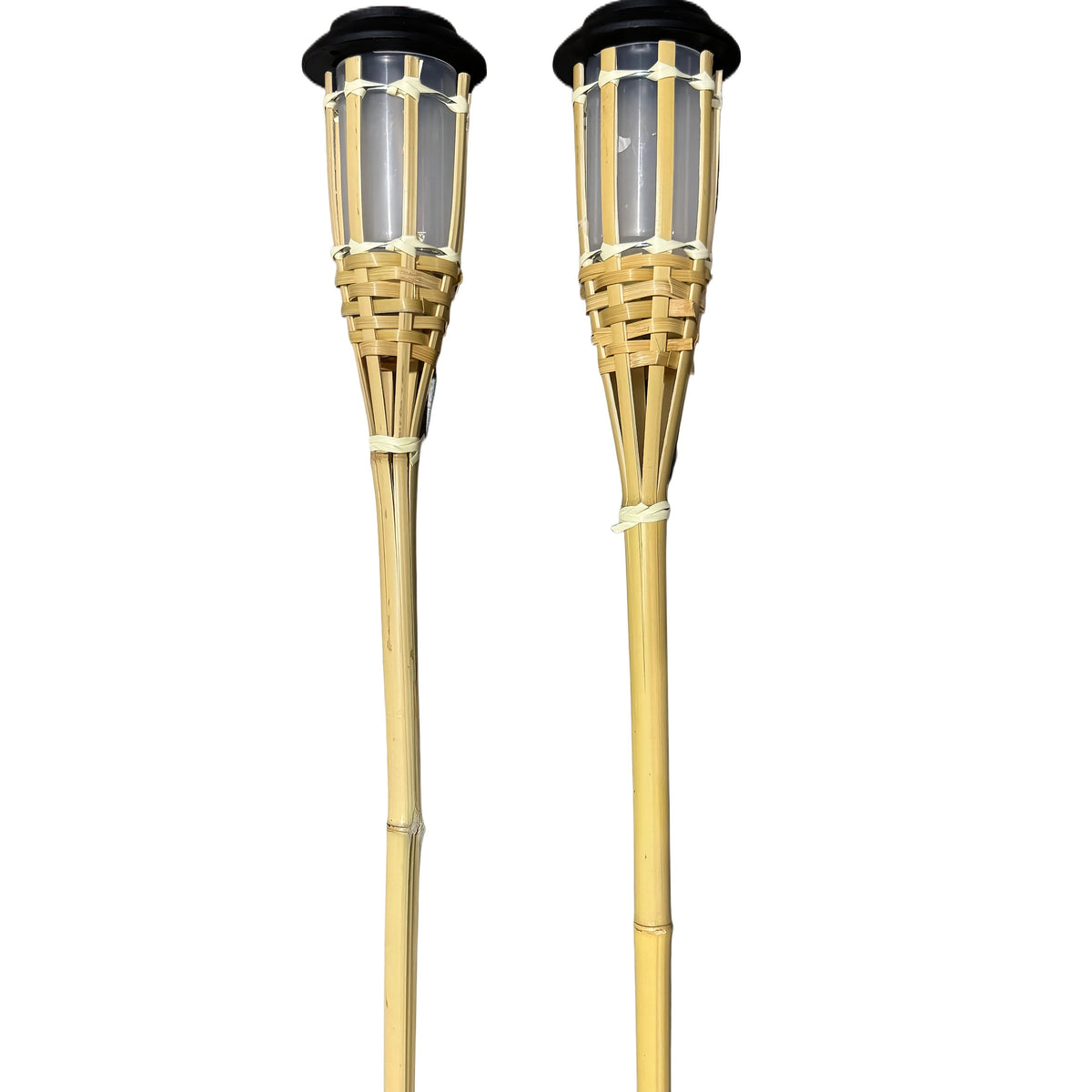 Garden Lights Solar-Powered Bamboo Flickering Flame