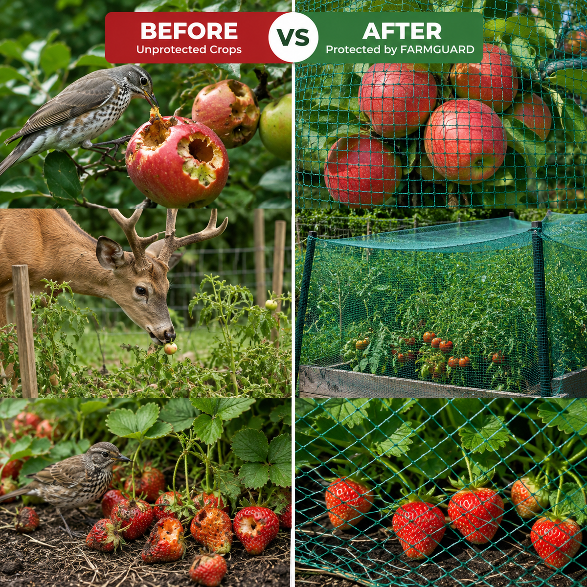 Garden Netting Bird & Deer Protection 2 Inch Mesh