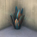 Garden Ornament Agave Design Weather-Resistant Metal & Ground Spike
