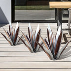 Garden Ornament Agave Design Weather-Resistant Metal & Ground Spike