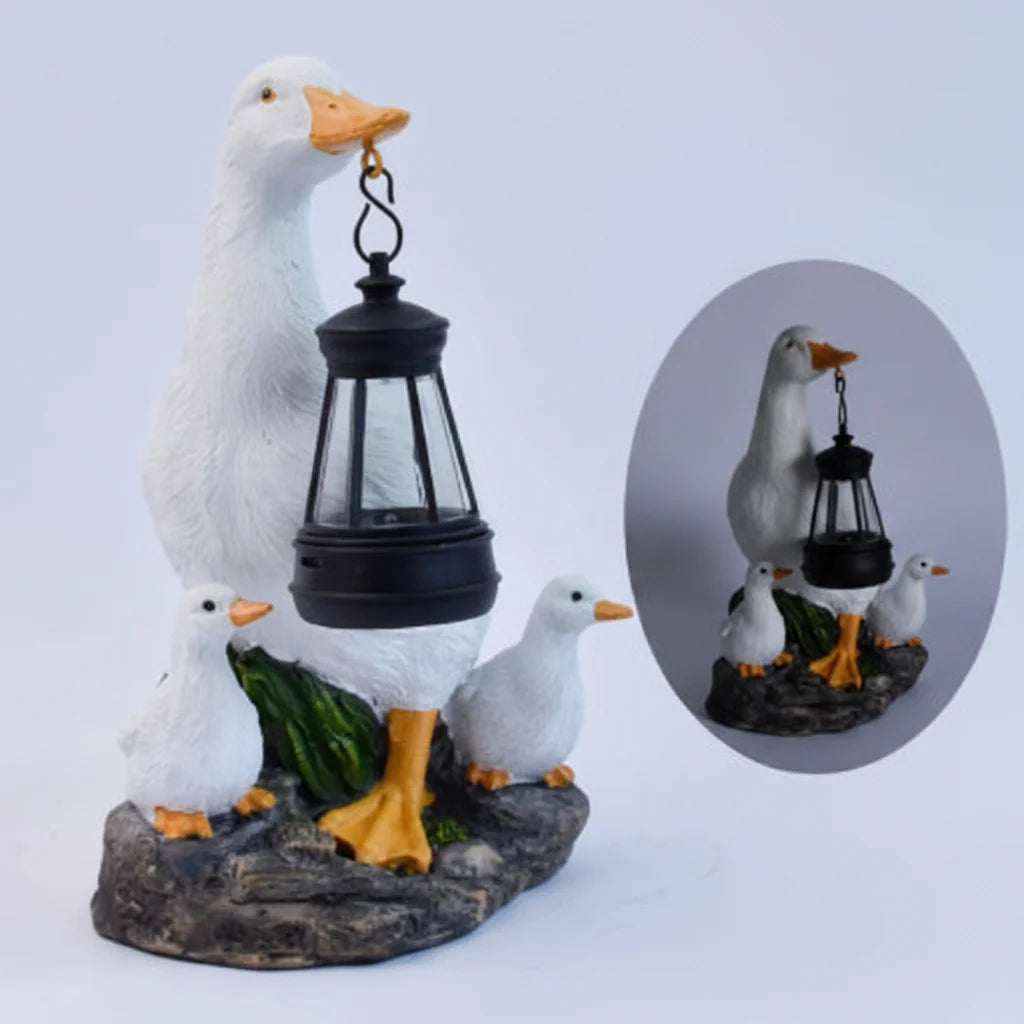 Garden Ornament Solar-Powered Hand-Painted Resin