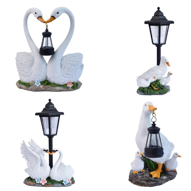 Garden Ornament Solar-Powered Hand-Painted Resin