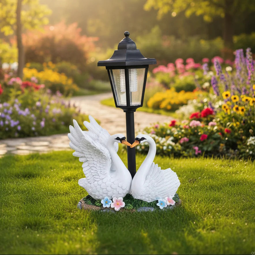 Garden Ornament Solar-Powered Hand-Painted Resin