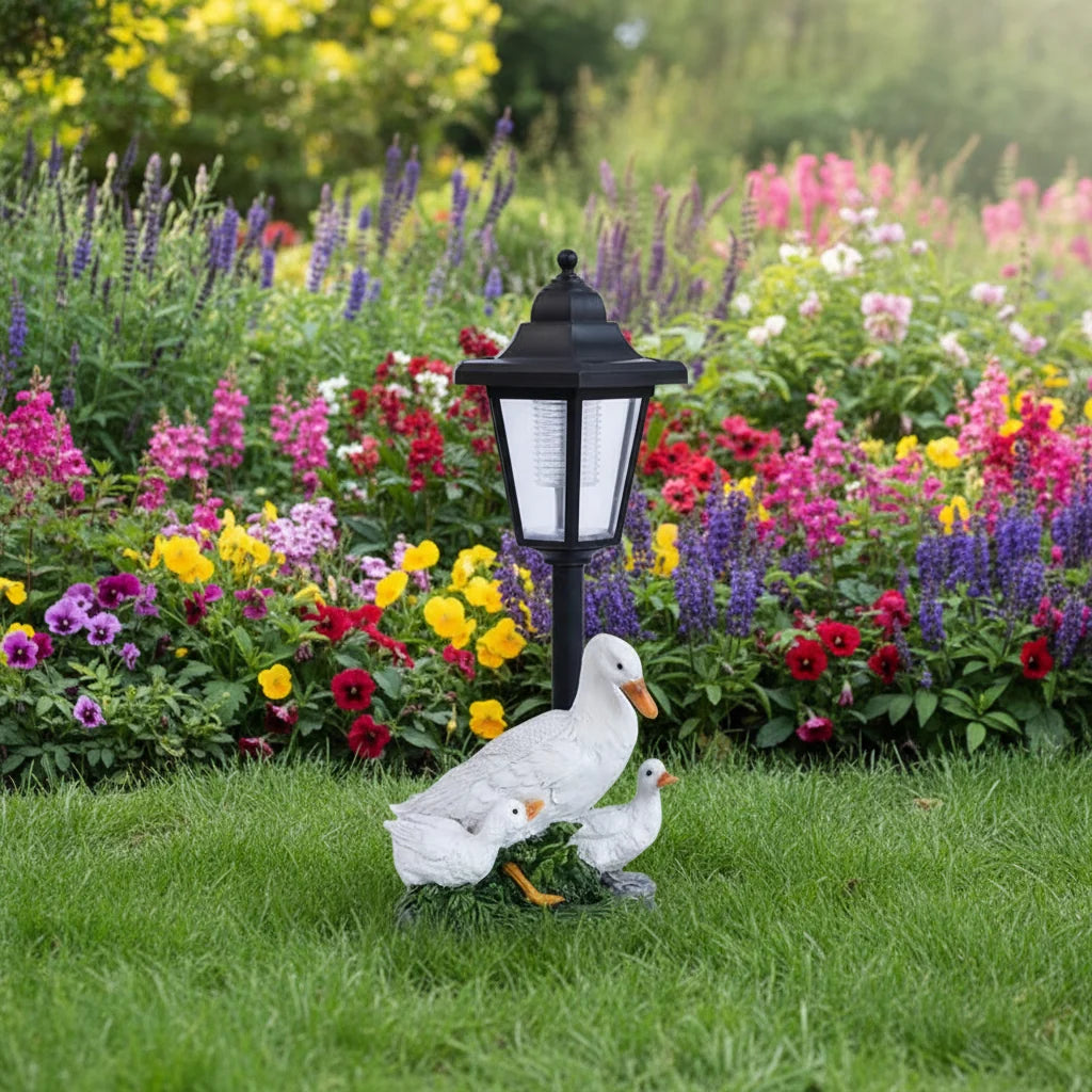 Garden Ornament Solar-Powered Hand-Painted Resin