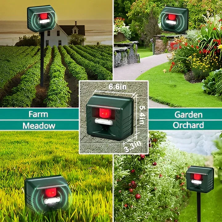 Garden Pest Repeller Motion-Activated Ultrasonic Solar-Powered