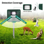 Garden Pest Repeller Motion-Activated Ultrasonic Solar-Powered
