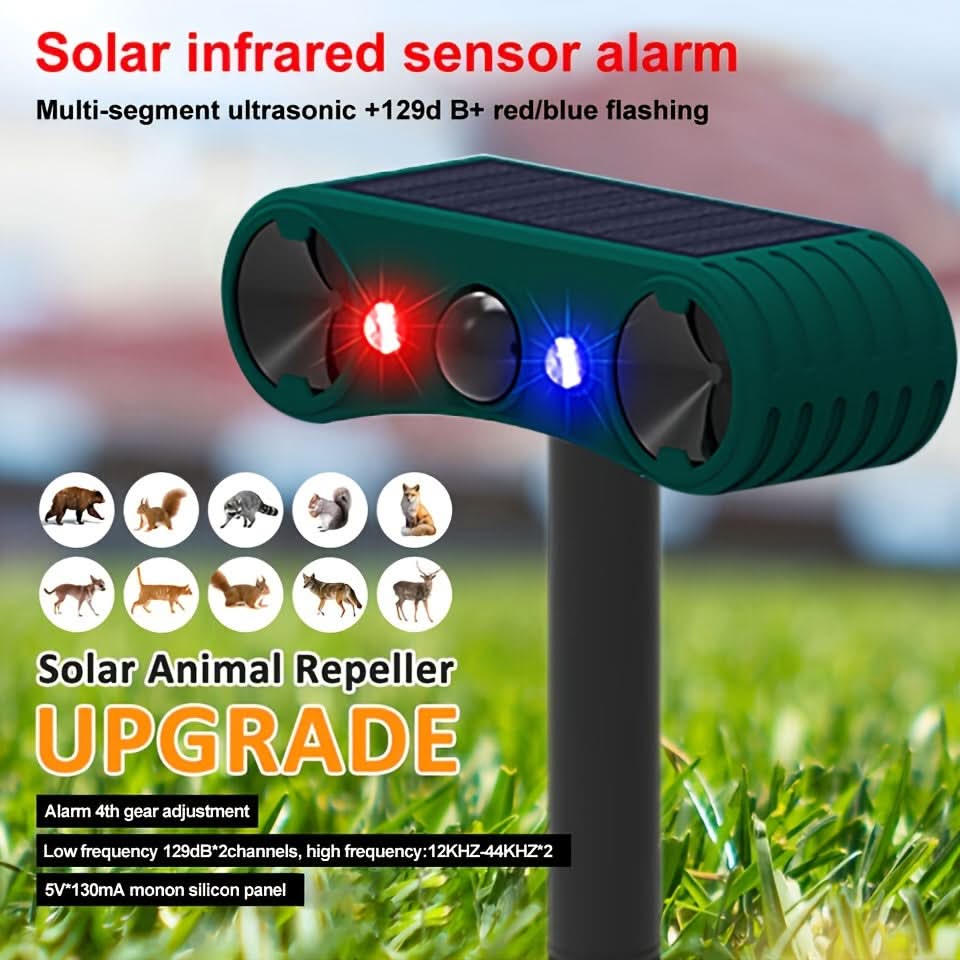 Garden Pest Repeller Motion-Activated Ultrasonic Weather-Resistant