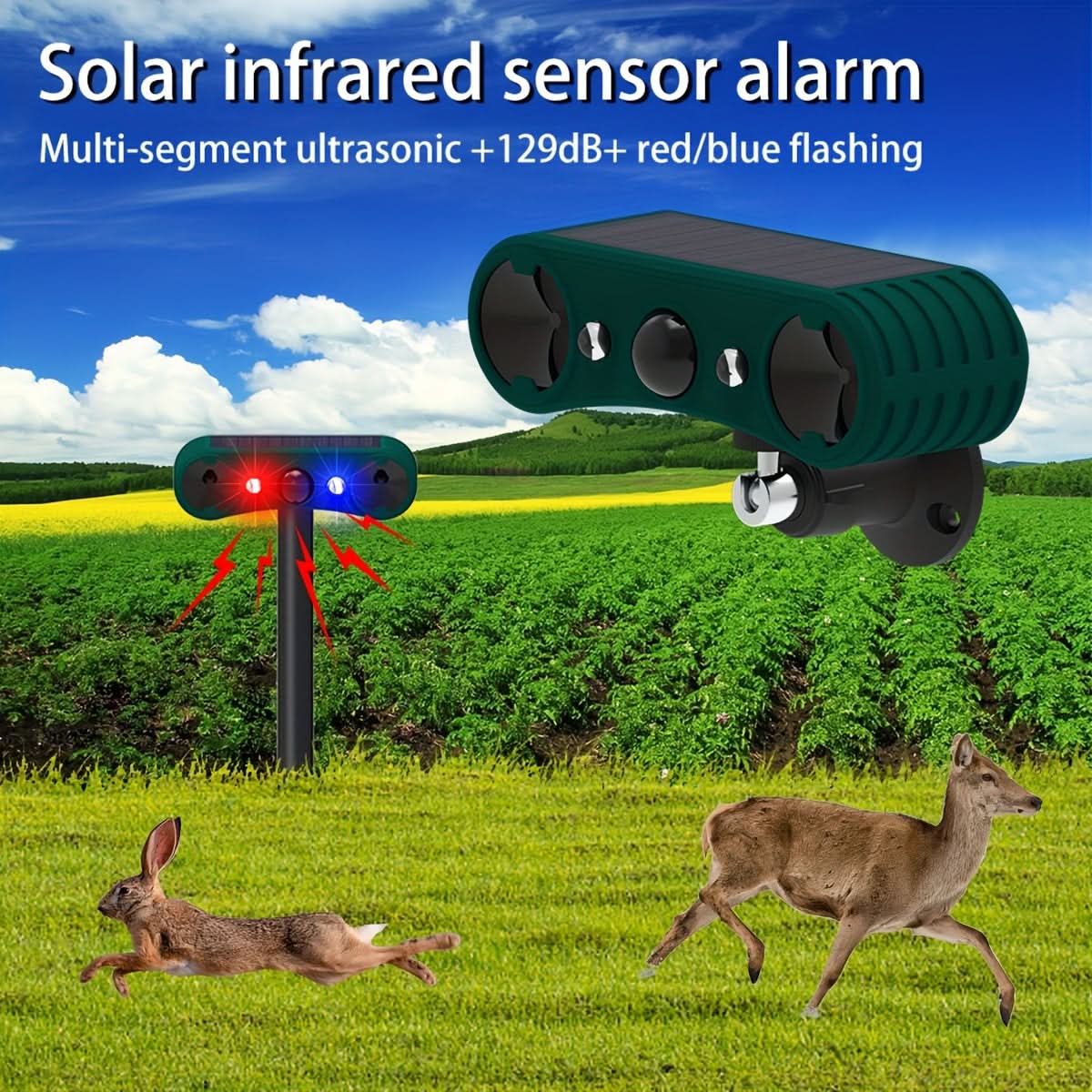 Garden Pest Repeller Motion-Activated Ultrasonic Weather-Resistant