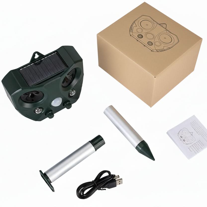 Garden Pest Repeller Solar-Powered Ultrasonic 12m Coverage