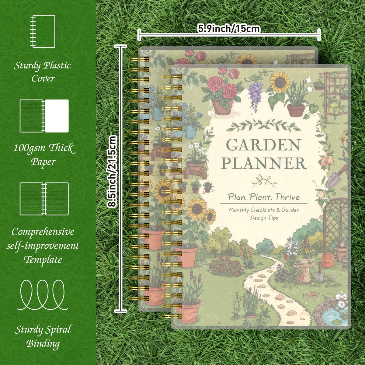 Garden Planner A5 Spiral-Bound Plant Care Tracker