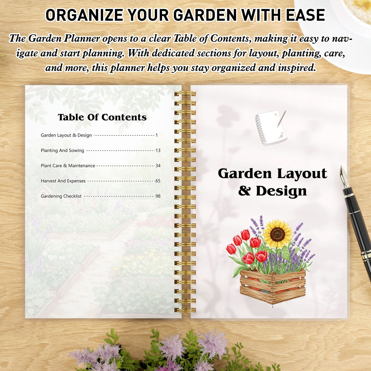 Garden Planner A5 Spiral-Bound Plant Care Tracker