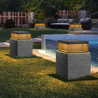 Garden Post Light Solar IP65 Weatherproof Brushed Aluminum