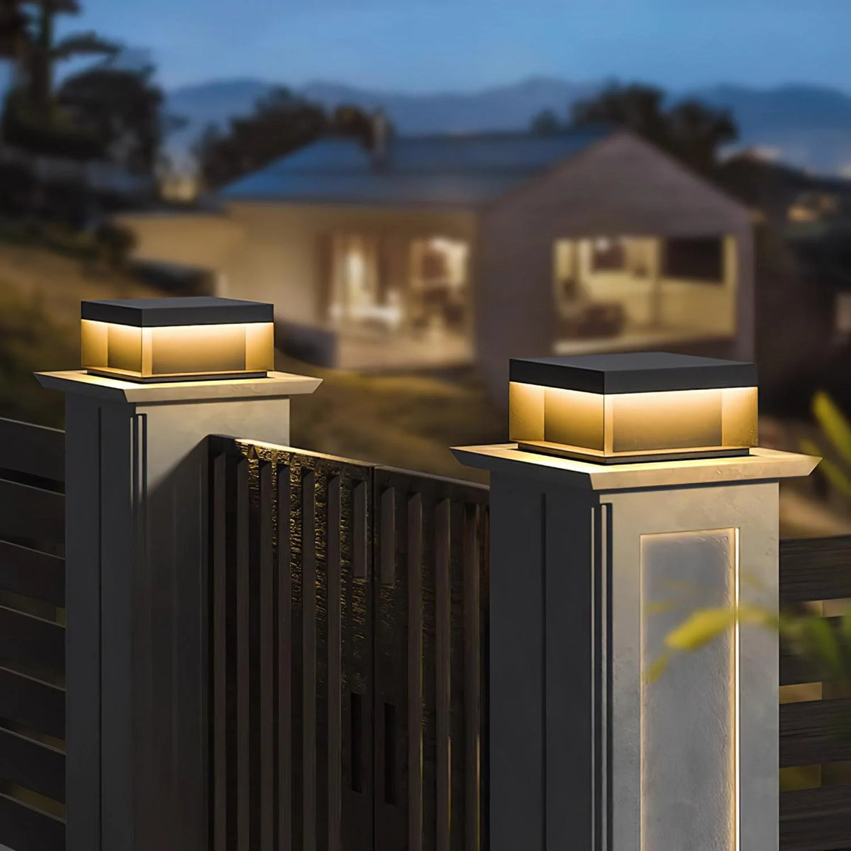 Garden Post Light Solar IP65 Weatherproof Brushed Aluminum