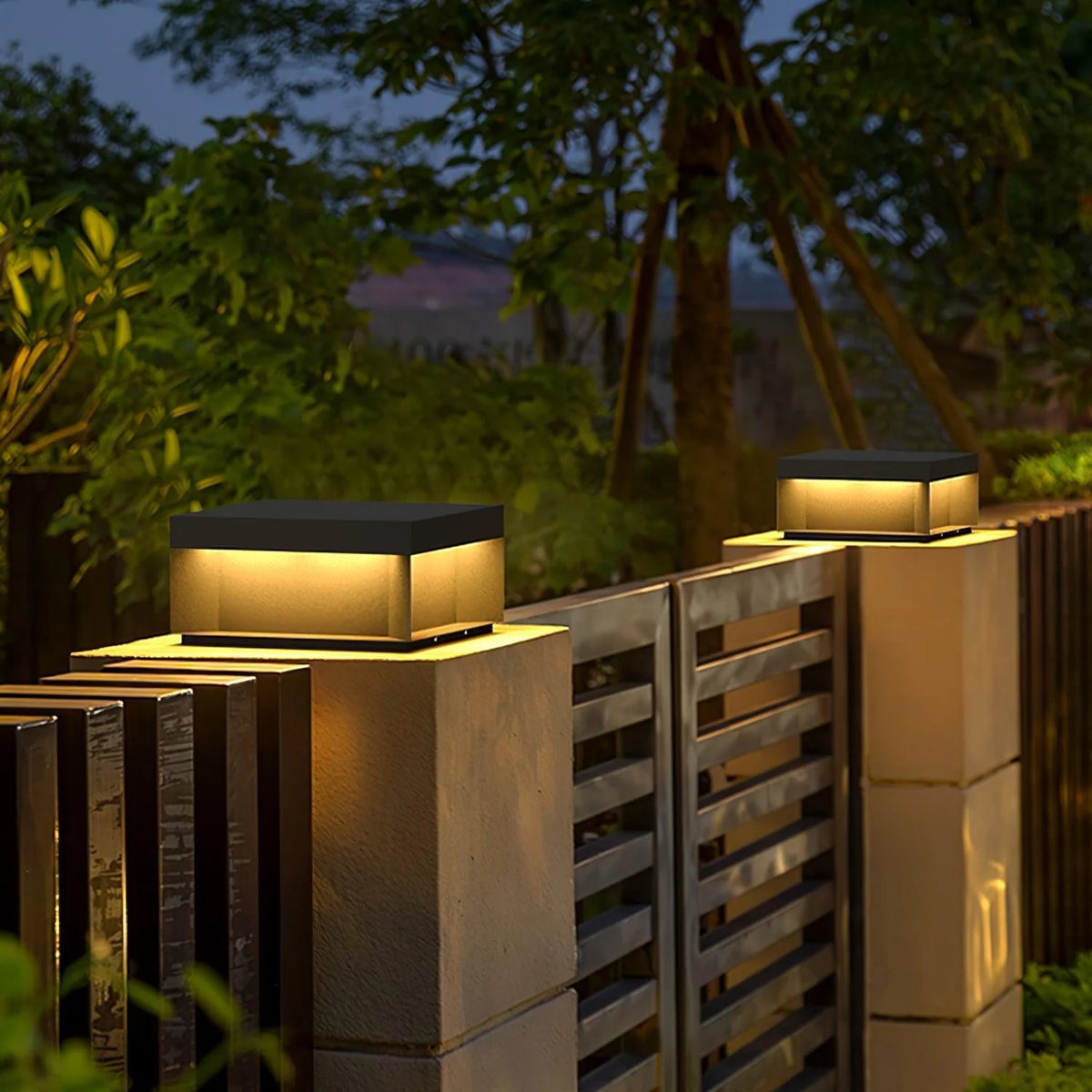 Garden Post Light Solar IP65 Weatherproof Brushed Aluminum