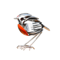 Garden Robin Figurine Handcrafted Recycled Metal Indoor & Outdoor