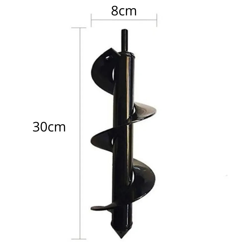Garden Soil Auger Spiral Powder-Coated Steel Hex Shank