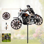 Garden Spinner Skeleton Motorcycle Weather-Resistant Acrylic