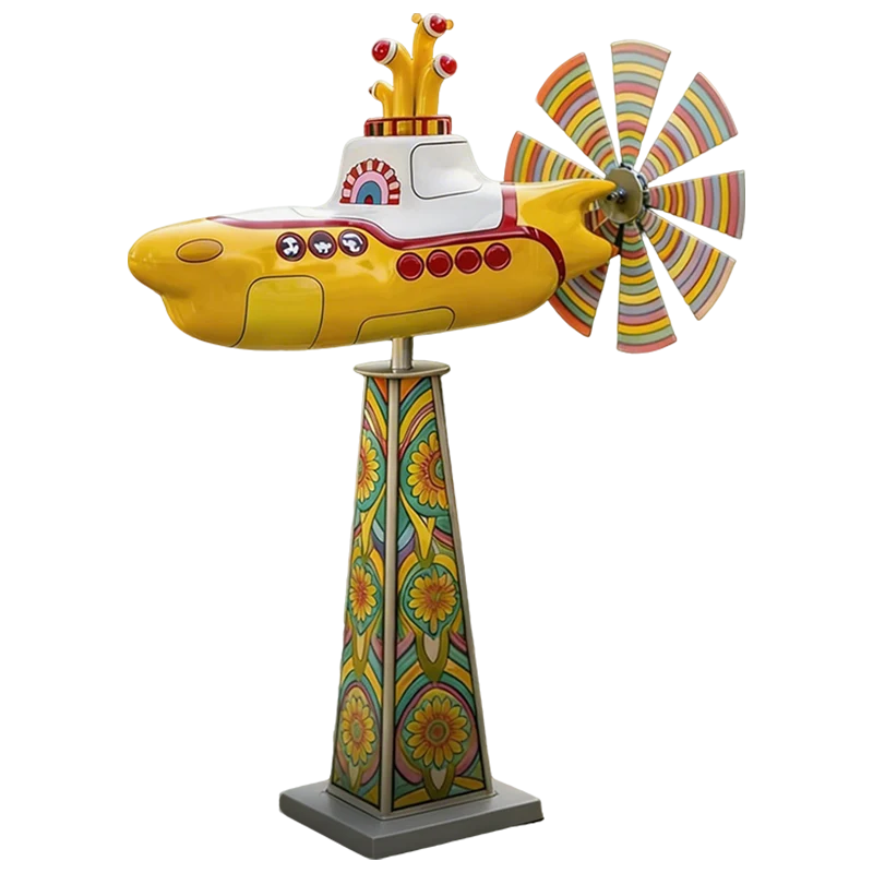 Garden Spinner Submarine Design Metal UV-Resistant