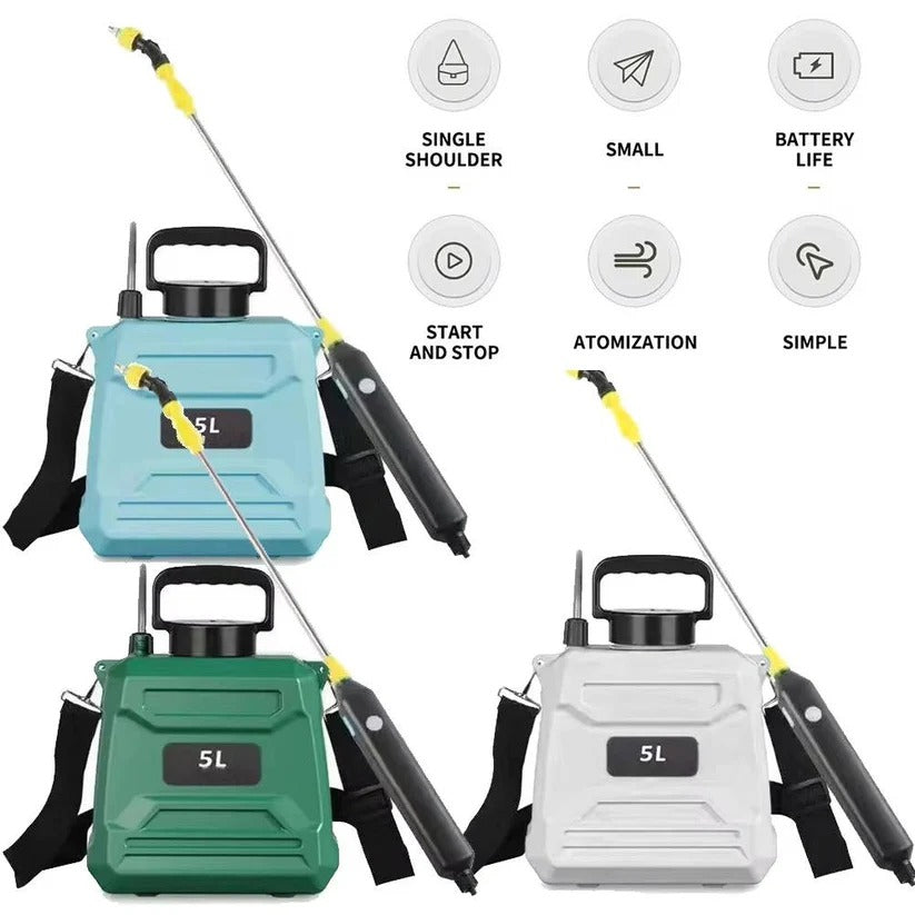 Garden Sprayer Rechargeable 1.3 Gallon Adjustable Brass Nozzle