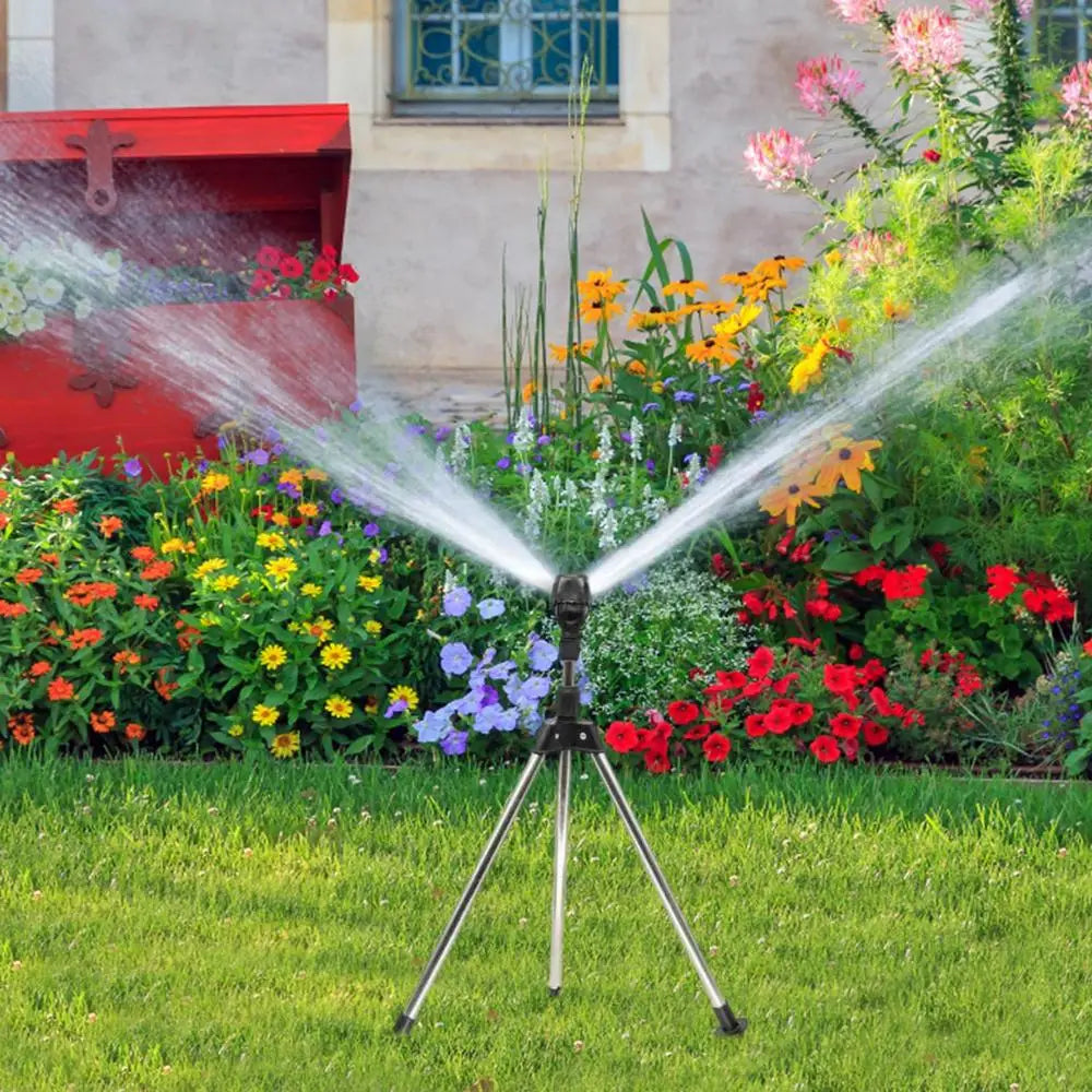 Garden Sprinkler 360° Rotating Adjustable Spray Plastic & Stainless Steel