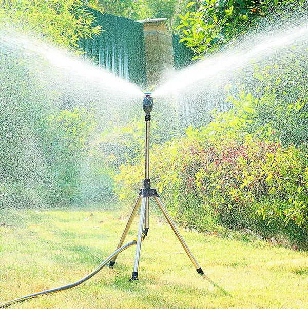 Garden Sprinkler 360° Rotating Adjustable Spray Plastic & Stainless Steel