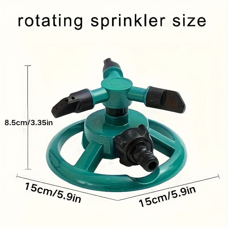 Garden Sprinkler 360° Rotating Hose Connector & Stable Base