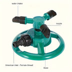 Garden Sprinkler 360° Rotating Hose Connector & Stable Base