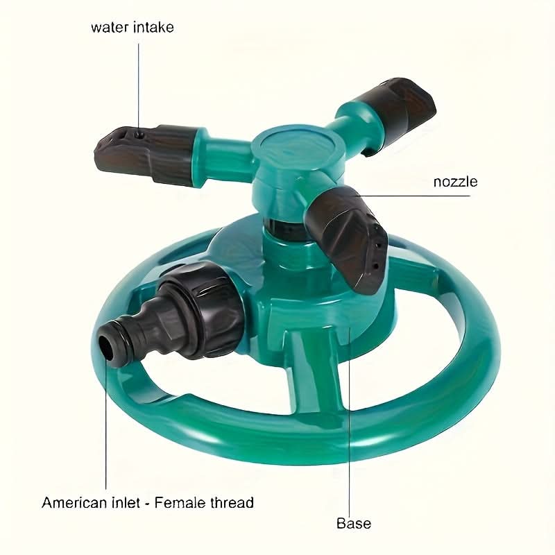 Garden Sprinkler 360° Rotating Hose Connector & Stable Base