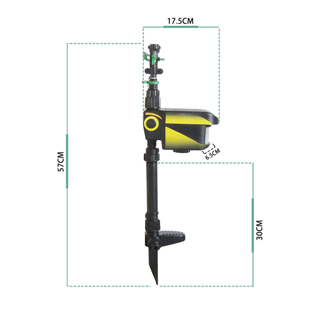 Garden Sprinkler Motion-Activated Solar Powered 36 Ft Range
