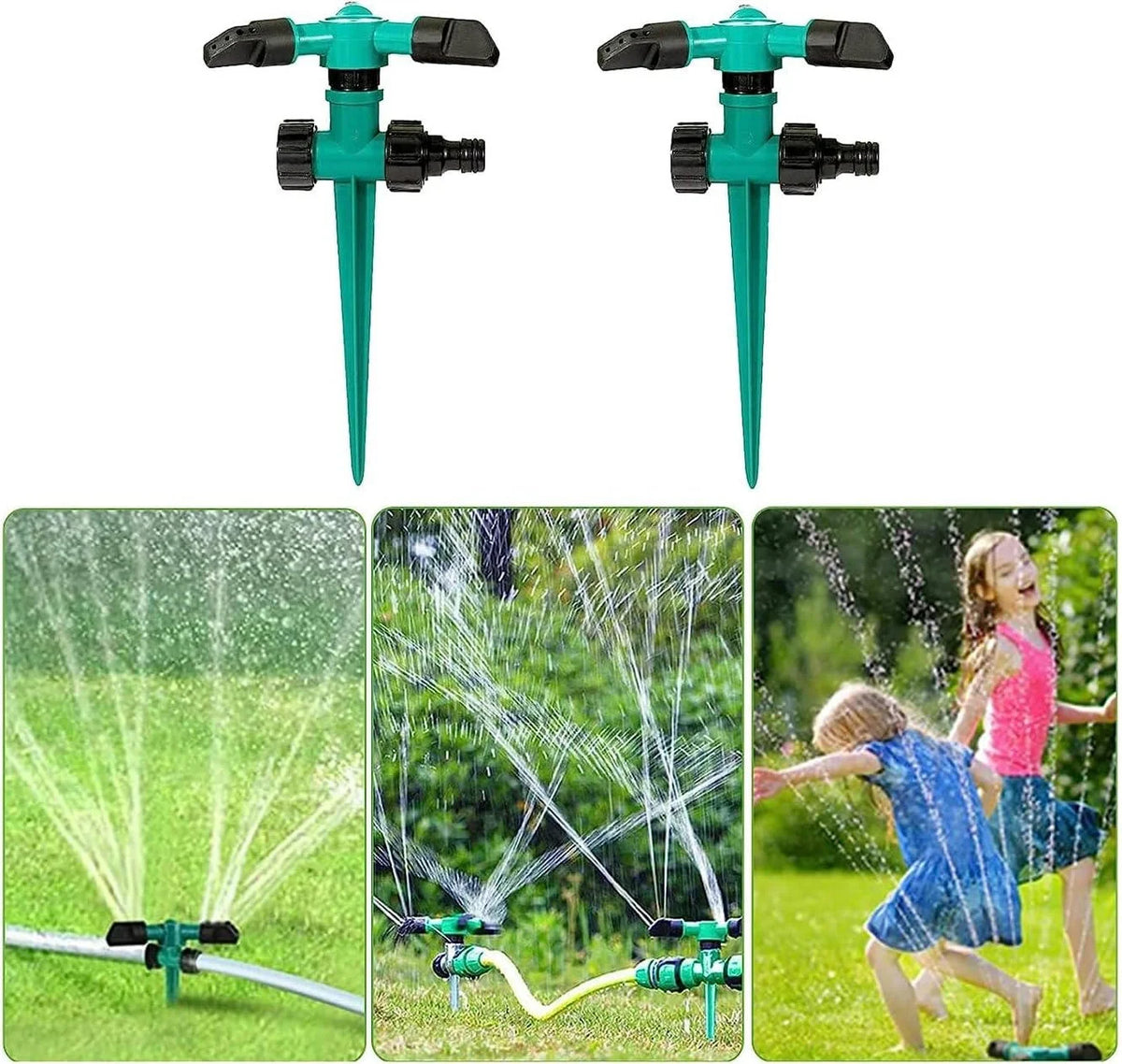 Garden Sprinkler Set 360 Degree Rotation & Adjustable Nozzles