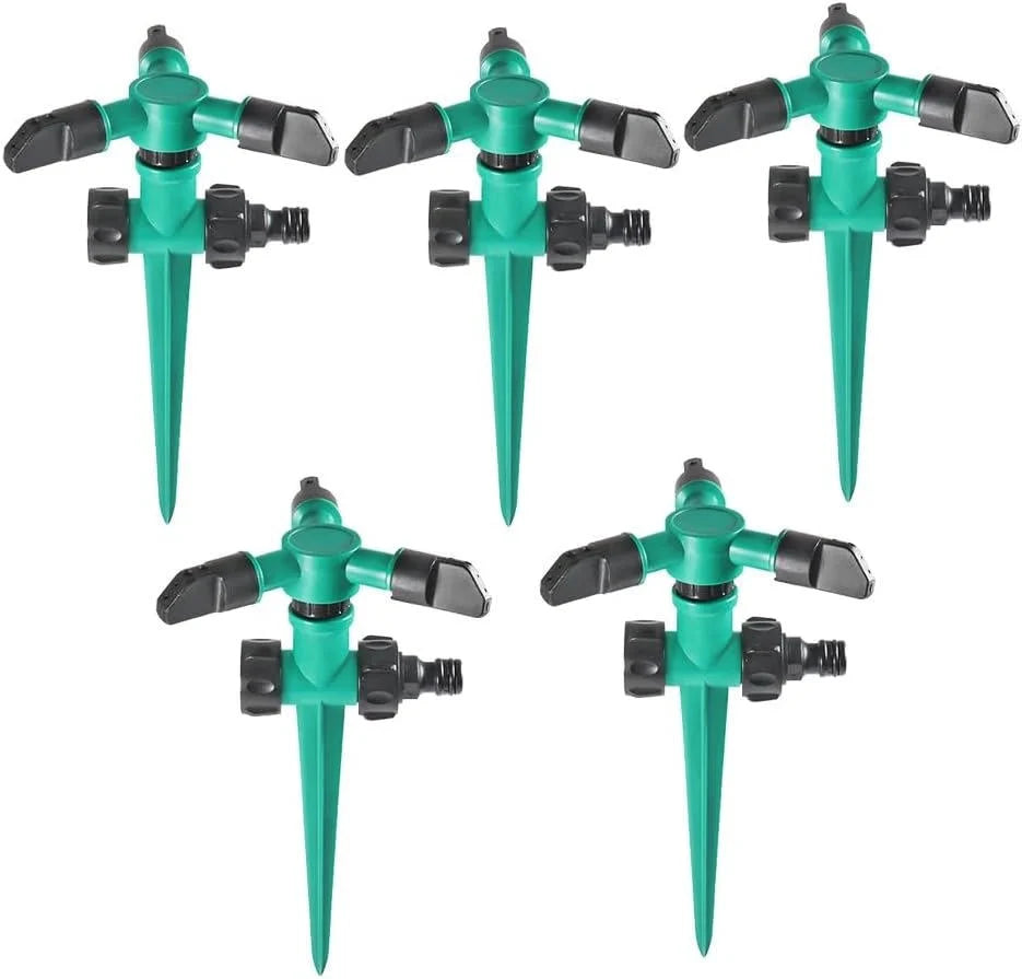 Garden Sprinkler Set 360 Degree Rotation & Adjustable Nozzles