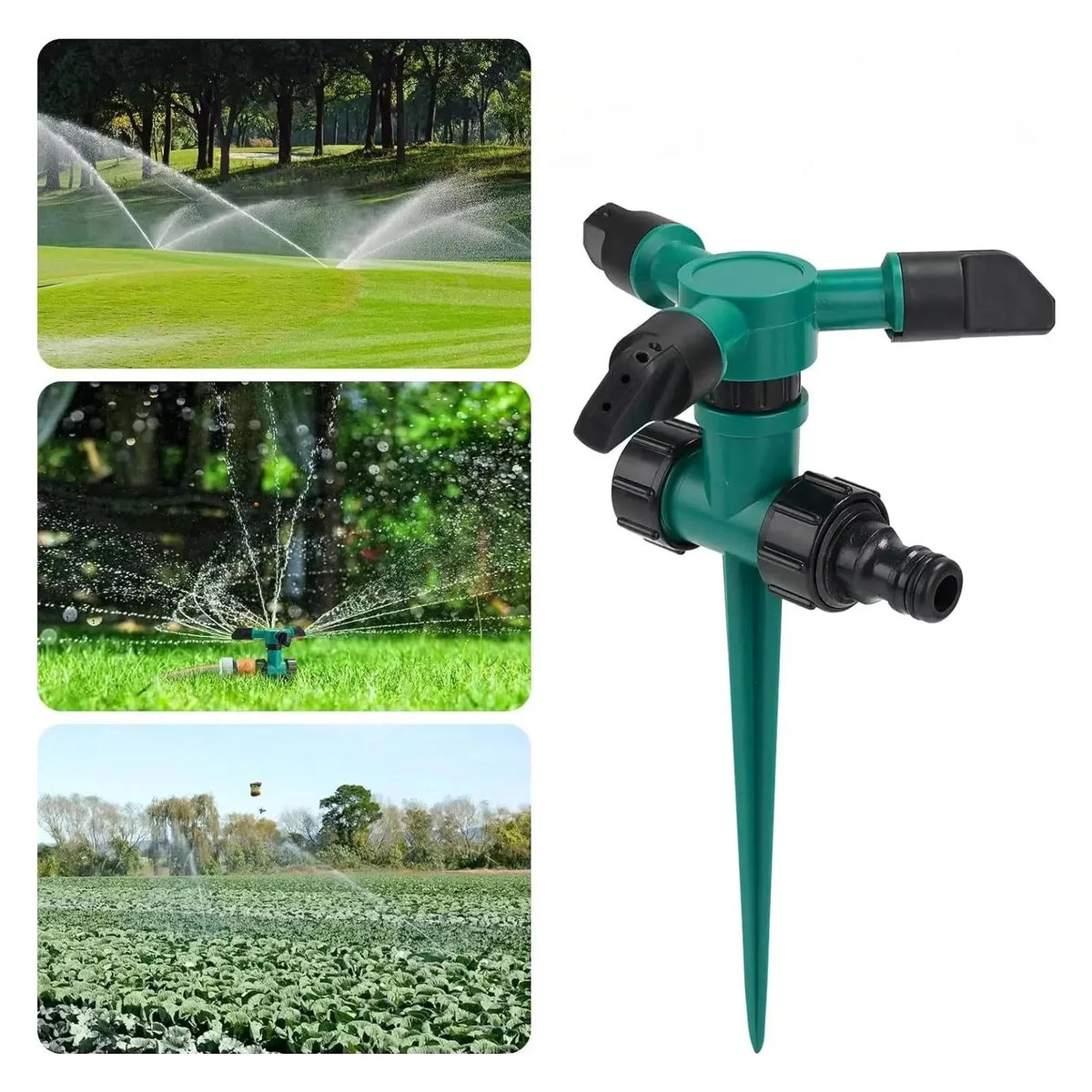 Garden Sprinkler Set 360 Degree Rotation & Adjustable Nozzles