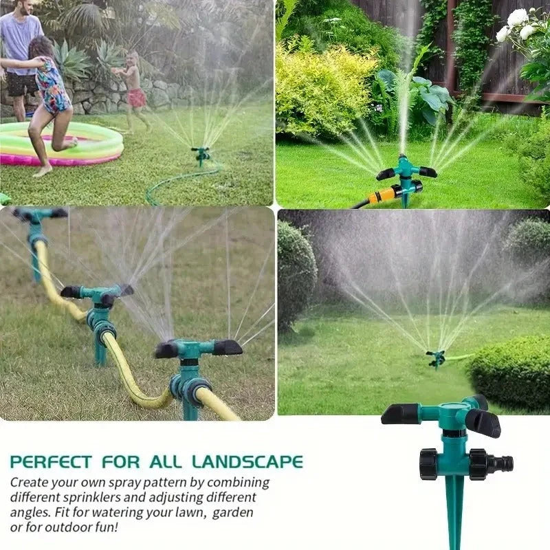 Garden Sprinkler Set 360 Degree Rotation & Adjustable Nozzles