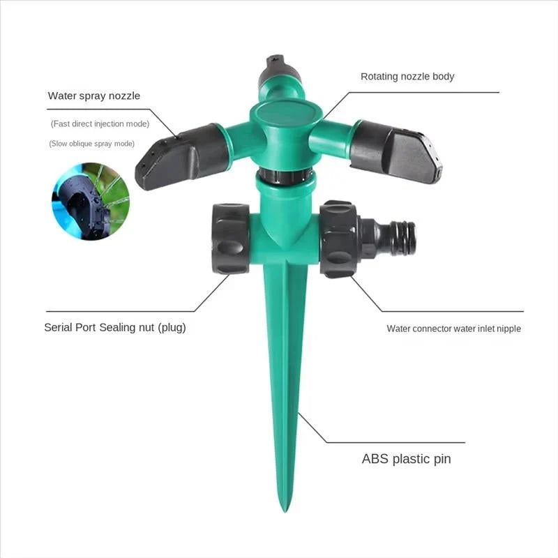 Garden Sprinkler Set 360 Degree Rotation & Adjustable Nozzles