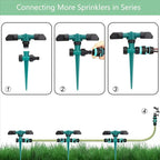 Garden Sprinkler Set 360 Degree Rotation & Adjustable Nozzles
