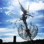 Garden Stake Fairy & Dandelion Weather-Resistant Metal