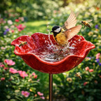 Garden Stake Flower Bird Bath Weather-Resistant 60cm