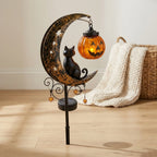 Garden Stake Light Pumpkin Moon Design Battery-Free