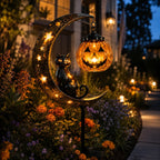 Garden Stake Light Pumpkin Moon Design Battery-Free