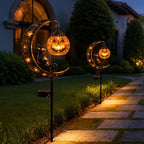 Garden Stake Light Pumpkin Moon Design Battery-Free